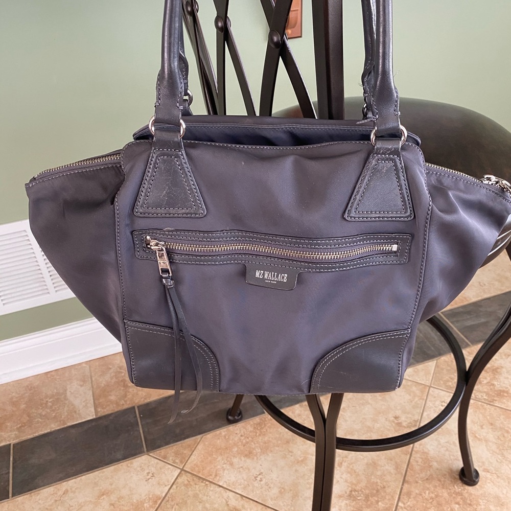 MZ Wallace Gray Bedford Shoulder Bag with pouch